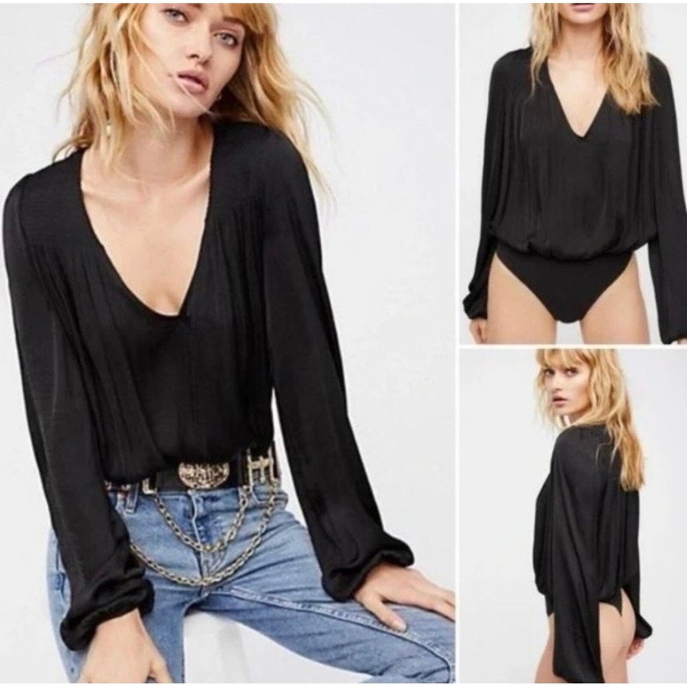 Free People Intimately Women Smockn Rockn bodysuit M Whimsigoth Romantic minimal